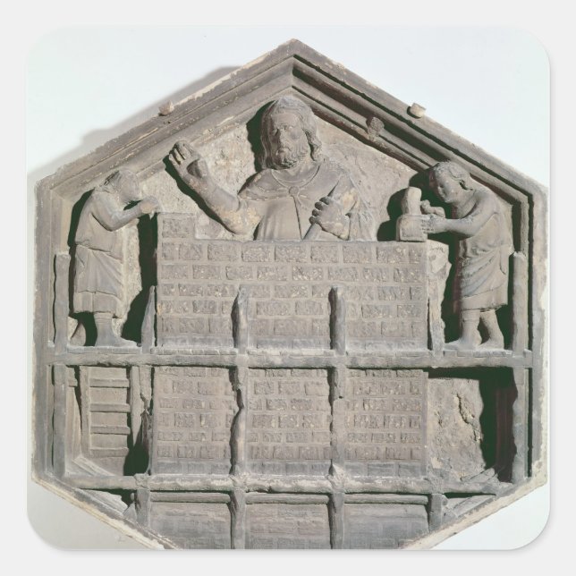 The Art of Building, hexagonal decorative relief Square Sticker (Front)