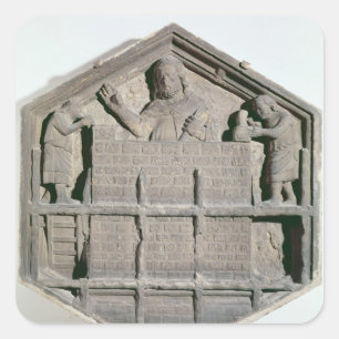 The Art of Building, hexagonal decorative relief Square Sticker