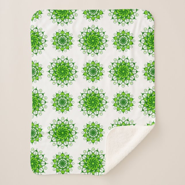 the art of mandala pattern sherpa blanket (Front)