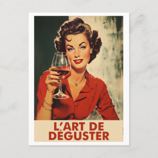 The art of tasting - Poster vintage wine - 1950's Postcard