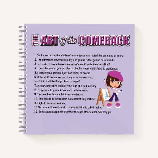 The Art of the Comeback Notebook (Front)