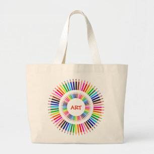 The Art Teacher, Coloured Pencils Large Tote Bag