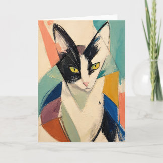 The Artful Tuxedo Cat Card