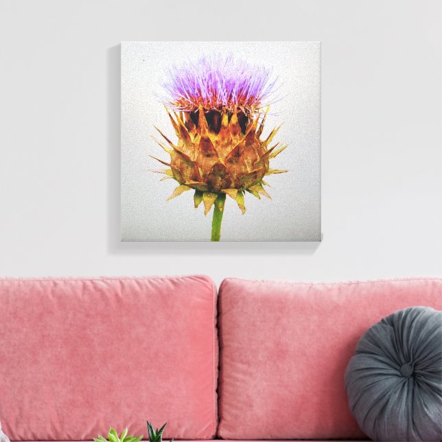 The artichoke thistle canvas print (Insitu(LivingRoom))