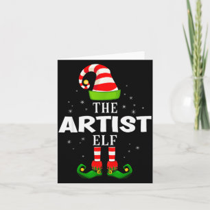 The Artist Elf Christmas Pjs Matching Pajama  Card