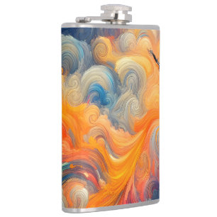 The artist of the sky hip flask