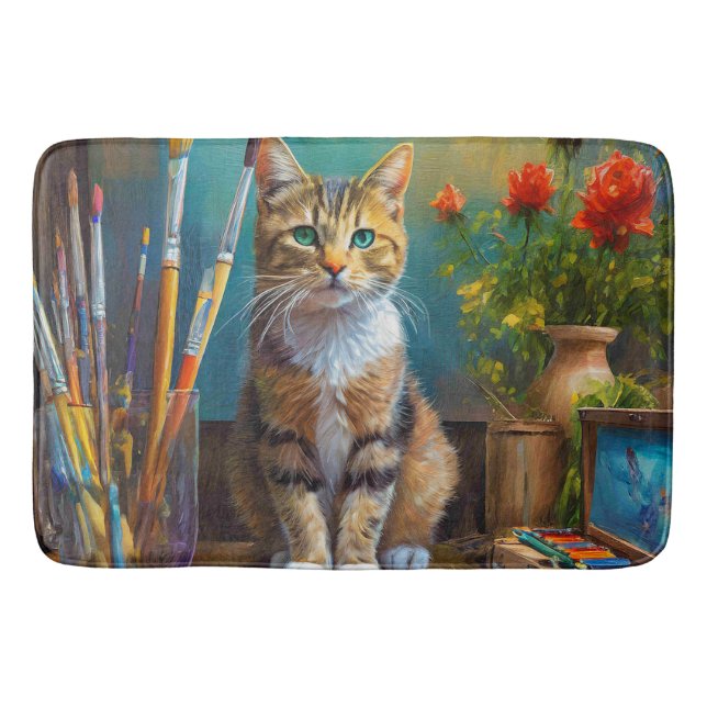 The Artistic Cat Bath Mat (Front)