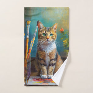 The Artistic Cat Hand Towel