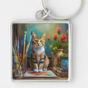 The Artistic Cat Key Ring