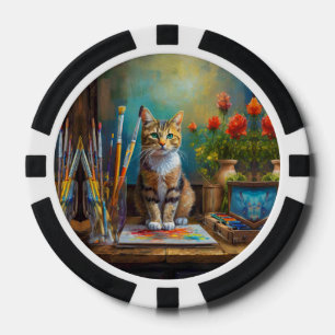 The Artistic Cat Poker Chips