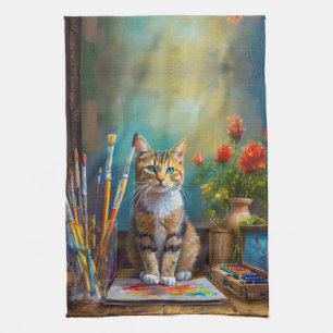 The Artistic Cat Tea Towel