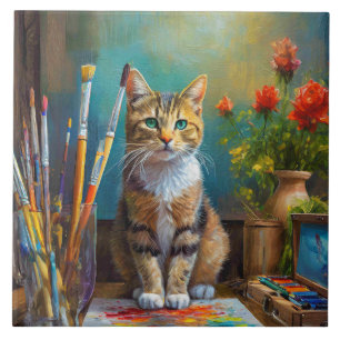 The Artistic Cat Tile
