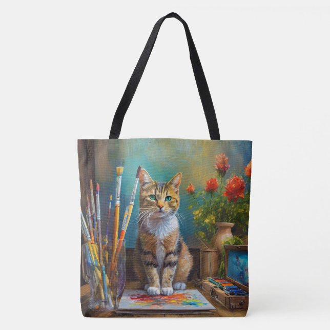 The Artistic Cat Tote Bag (Front)
