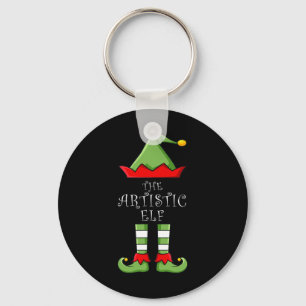 The Artistic Elf Fun Family Matching Group Pajama  Key Ring