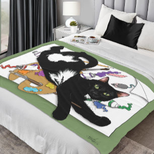The Artist's Cat Fleece Blanket