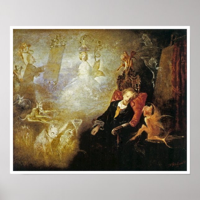 The Artist's Dream by John Anster Fitzgerald Poster (Front)