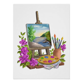 The artist's easel. poster