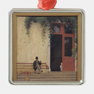 The Artist's Father and Son on the Doorstep Metal Tree Decoration