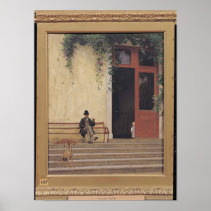 The Artist's Father and Son on the Doorstep Poster