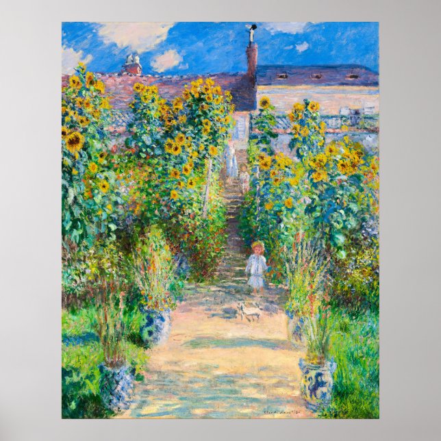 The Artist's Garden at Vetheuil,1880 by Monet Poster (Front)