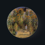 The Artist's Garden at Vetheuil by Claude Monet 6 Cm Round Badge<br><div class="desc">The Artist's Garden at Vetheuil (1880) by Claude Monet is a vintage impressionism fine art floral nature painting. A young girl is flanked by tall blooming yellow sunflower flowers during the summer season. A child is standing in a path in Monet's garden in Vetheuil (a suburb of Paris). About the...</div>