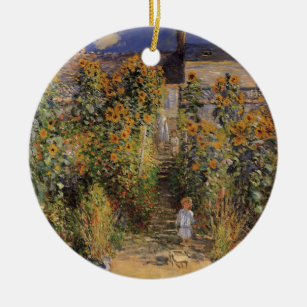 The Artist's Garden at Vetheuil by Claude Monet Ceramic Tree Decoration
