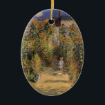 The Artist's Garden at Vetheuil by Claude Monet Ceramic Tree Decoration<br><div class="desc">The Artist's Garden at Vetheuil (1880) by Claude Monet is a vintage impressionism fine art floral nature painting. A young girl is flanked by tall blooming yellow sunflower flowers during the summer season. A child is standing in a path in Monet's garden in Vetheuil (a suburb of Paris). About the...</div>