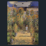 The Artist's Garden at Vetheuil by Claude Monet Clipboard<br><div class="desc">The Artist's Garden at Vetheuil (1880) by Claude Monet is a vintage impressionism fine art floral nature painting. A young girl is flanked by tall blooming yellow sunflower flowers during the summer season. A child is standing in a path in Monet's garden in Vetheuil (a suburb of Paris). About the...</div>