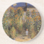 The Artist's Garden at Vetheuil by Claude Monet Coaster<br><div class="desc">The Artist's Garden at Vetheuil (1880) by Claude Monet is a vintage impressionism fine art floral nature painting. A young girl is flanked by tall blooming yellow sunflower flowers during the summer season. A child is standing in a path in Monet's garden in Vetheuil (a suburb of Paris). About the...</div>