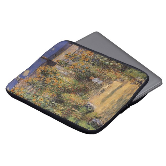 The Artist's Garden at Vetheuil by Claude Monet Laptop Sleeve (Front Top)