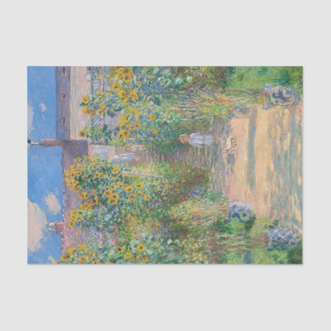 The Artist's Garden at Vétheuil by Claude Monet Tissue Paper (Front)