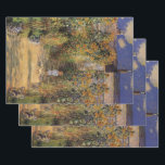 The Artist's Garden at Vetheuil by Claude Monet Wrapping Paper Sheet<br><div class="desc">The Artist's Garden at Vetheuil (1880) by Claude Monet is a vintage impressionism fine art floral nature painting. A young girl is flanked by tall blooming yellow sunflower flowers during the summer season. A child is standing in a path in Monet's garden in Vetheuil (a suburb of Paris). About the...</div>