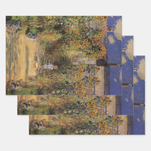 The Artist's Garden at Vetheuil by Claude Monet Wrapping Paper Sheet