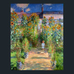 The Artist's Garden at Vetheuil, Claude Monet Poster<br><div class="desc">The Artist's Garden at Vetheuil. This is one of the flattest landscapes ever painted. At around the same time, Cezanne was flattening his still lifes by distorting the tables to a vertical orientation. Monet stops short of distortion through a judicious choice of subject. A hillside staircase provides the form for...</div>