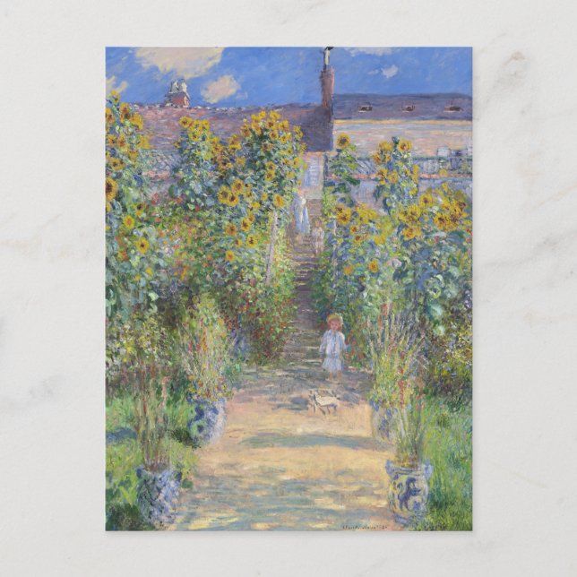 The Artist's Garden at Vétheuil, Monet Postcard (Front)