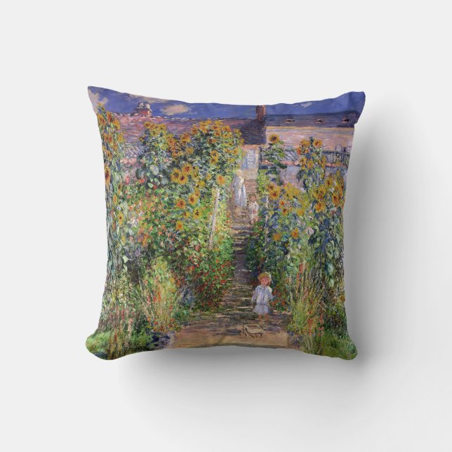 The Artist's Garden by Claude Monet Cushion (Front)