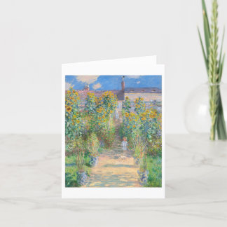 The Artist's Garden by Claude Monet Note Card