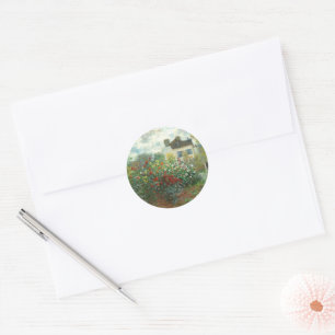 The Artist's Garden in Argenteuil by Claude Monet Classic Round Sticker