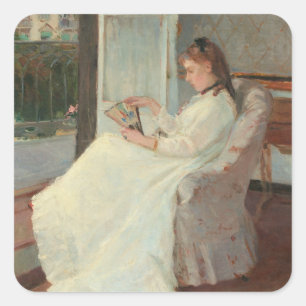 The Artist's Sister at a Window, 1869 Square Sticker