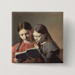 The Artist's Sisters Signe and Henriette 15 Cm Square Badge