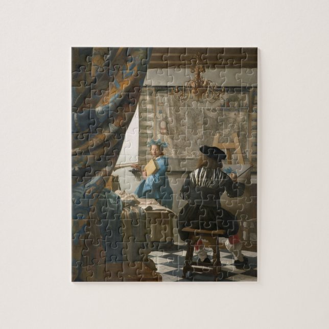 The Artist's Studio, c.1665-66 (oil on canvas) Jigsaw Puzzle (Vertical)