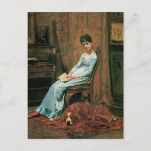 The Artist's Wife and His Setter Dog Postcard