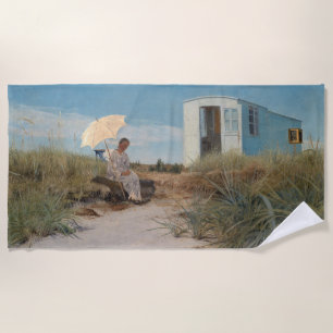 The Artist's Wife with the Family Caravan 1911 Beach Towel