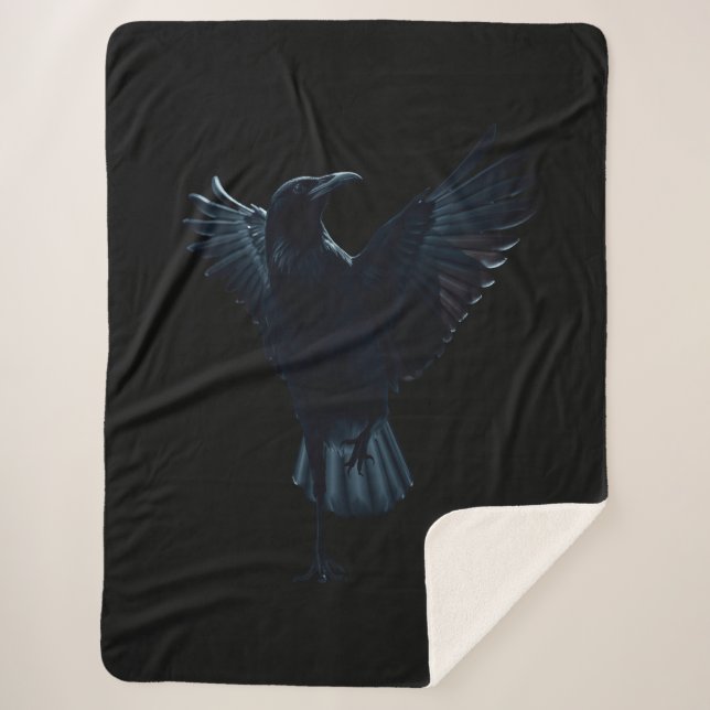 “The Ascending Crow” Sherpa Blanket (Front)