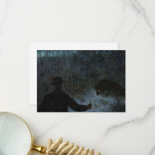 The Ash Lad and the Wolf by Theodor Kittelsen Thank You Card