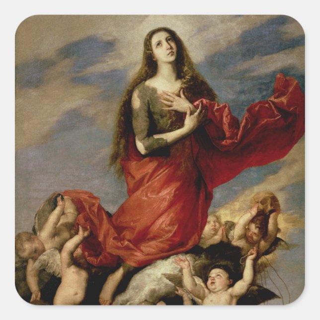 The Assumption of Mary Magdalene, 1636 Square Sticker (Front)
