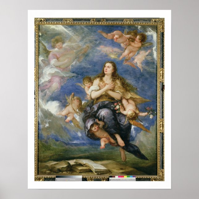 The Assumption of Mary Magdalene (oil on canvas) Poster (Front)