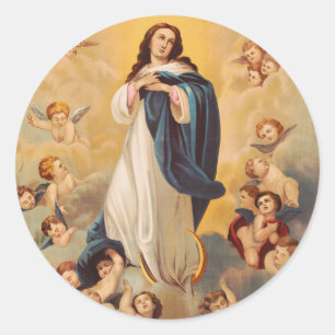 The Assumption of the Virgin Mary Classic Round Sticker