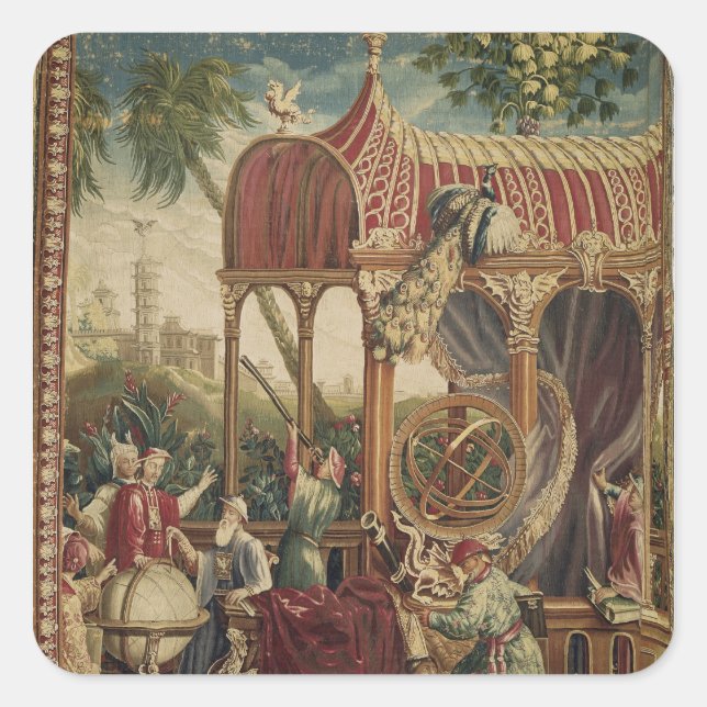 The Astronomers, Beauvais Workshop, 1711 Square Sticker (Front)