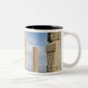 The atlantean columns on top of Pyramid B Two-Tone Coffee Mug